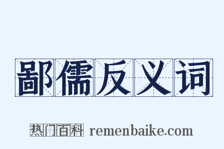 鄙儒反义词是什么意思的图片